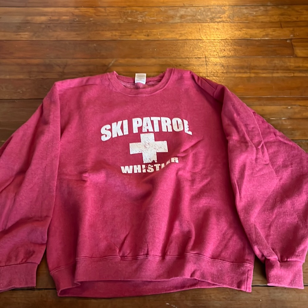 JERZEES pink whistler ski patrol sweatshirt size L